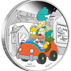2022 The Simpsons - Krustylu Studios 1oz .9999 Silver Proof Coloured Coin