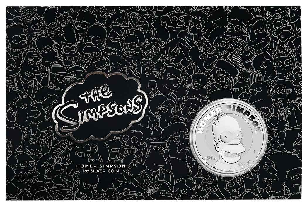 2022 The Simpsons - Homer Simpson 1oz .9999 Silver Coin in Card