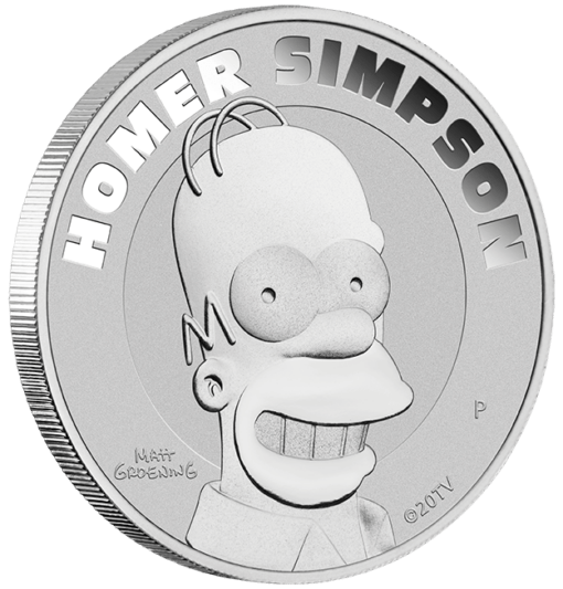 2022 the simpsons homer simpson 1oz 9999 silver coin in card