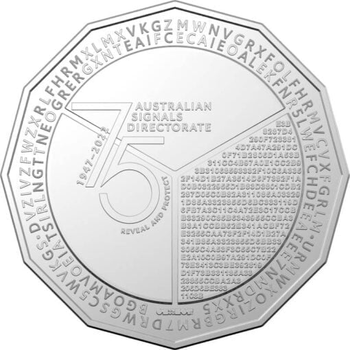 2022 50c 75th anniversary of the australian signals directorate uncirculated coin in card cuni