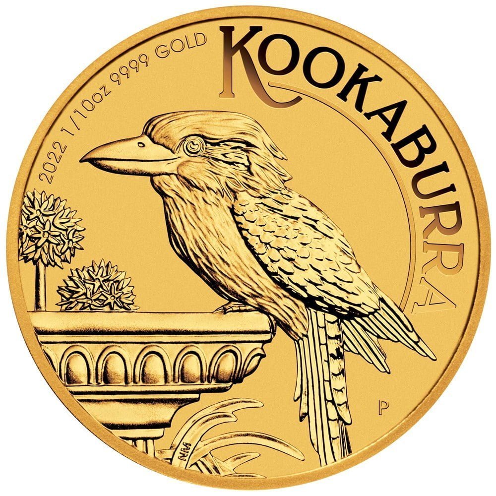 2022 Australian Kookaburra 1/10oz .9999 Gold Bullion Coin