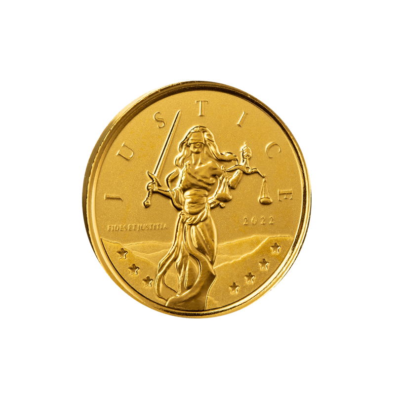 2022 Gibraltar Lady Justice 1/10oz .9999 Gold Bullion Coin