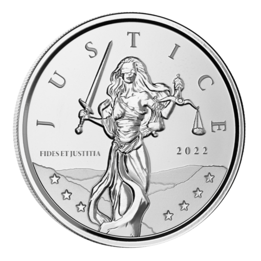 2022 gibraltar lady justice 1oz 999 silver bullion coin