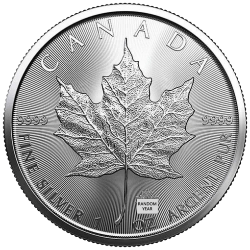 maple leaf 1oz 9999 silver bullion coin random year