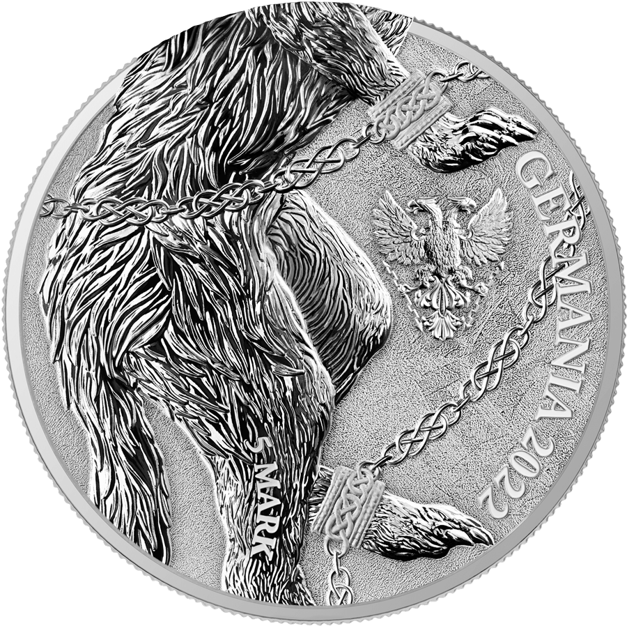 2022 Germania Beasts – Fenrir 1oz .9999 Silver Bullion 2 Coin Set in Capsule