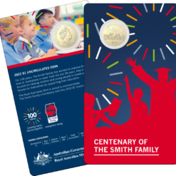 2022 $1 Centenary of The Smith Family Uncirculated Coin in Card - AlBr