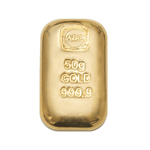 abc 50g 9999 gold cast bar