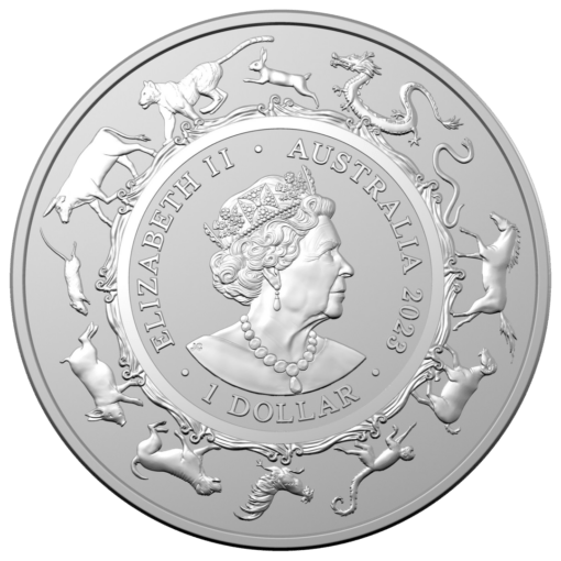2023 $1 year of the rabbit 1oz 999 silver bullion coin