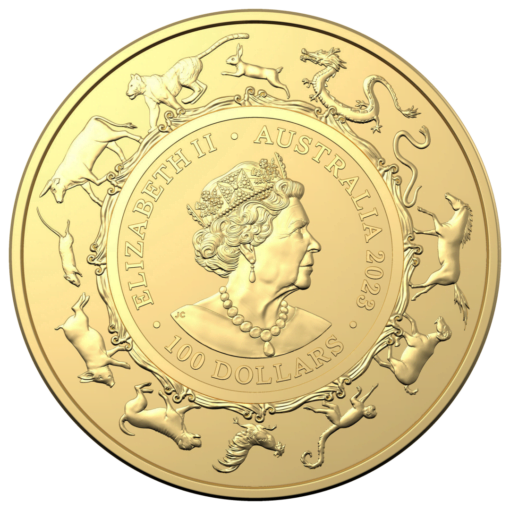 2023 $100 year of the rabbit 1oz 9999 gold bullion coin