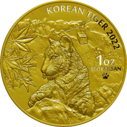 2022 south korean tiger 1oz 999 gold round