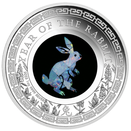 2023 opal lunar series year of the rabbit 1oz silver proof coin