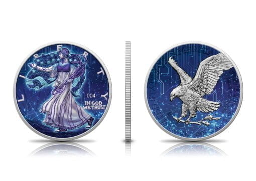 2022 artificial intelligence american silver eagle 1oz 999 coloured silver coin