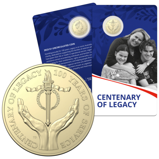 2023 $1 centenary of legacy uncirculated coin in card albr