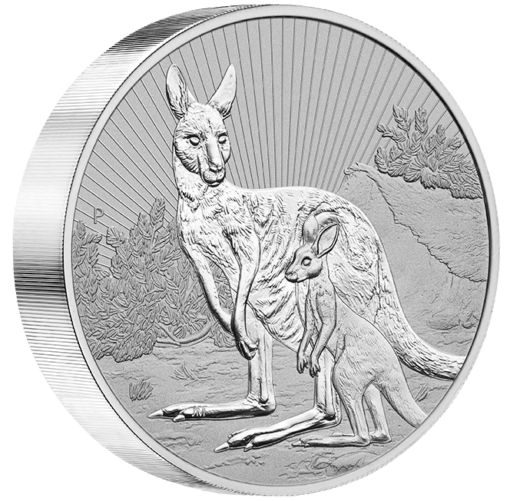 2023 mother baby kangaroo 10oz 9999 silver bullion piedfort coin