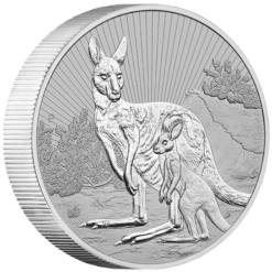 2023 Mother & Baby Kangaroo 2oz .9999 Silver Bullion Piedfort Coin