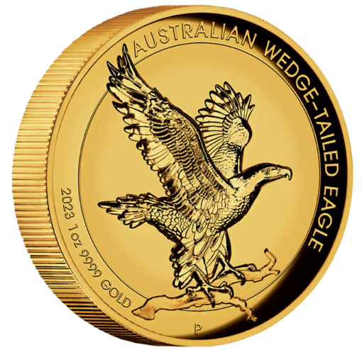 2023 australian wedge tailed eagle 1oz gold incused coin